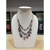 สร้อยคอ 3 สาย หินฟรีฟอร์ม (อเมทิส)