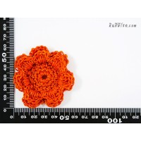 ดอกไม้เชือกเทียน 7 กลีบ 2 ชั้น 6 cm สีส้ม