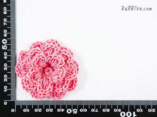 ดอกไม้ซ้อน 3 ชั้น 5 cm สีชมพูอ่อน