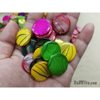 เปลือกหอยกลมแบน 20 มิล คละสี (20 เม็ด)