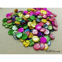 เปลือกหอยกลมแบน 20 มิล คละสี (20 เม็ด)