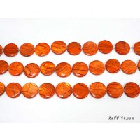 เปลือกหอยกลมแบน 20 มิล สีส้ม